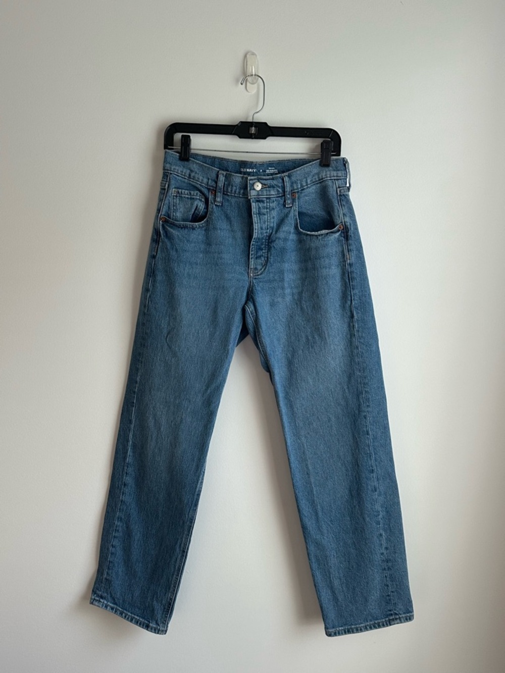 Vintage Style Slouchy Straight Leg Jeans Mid Rise Light Wash Size 0